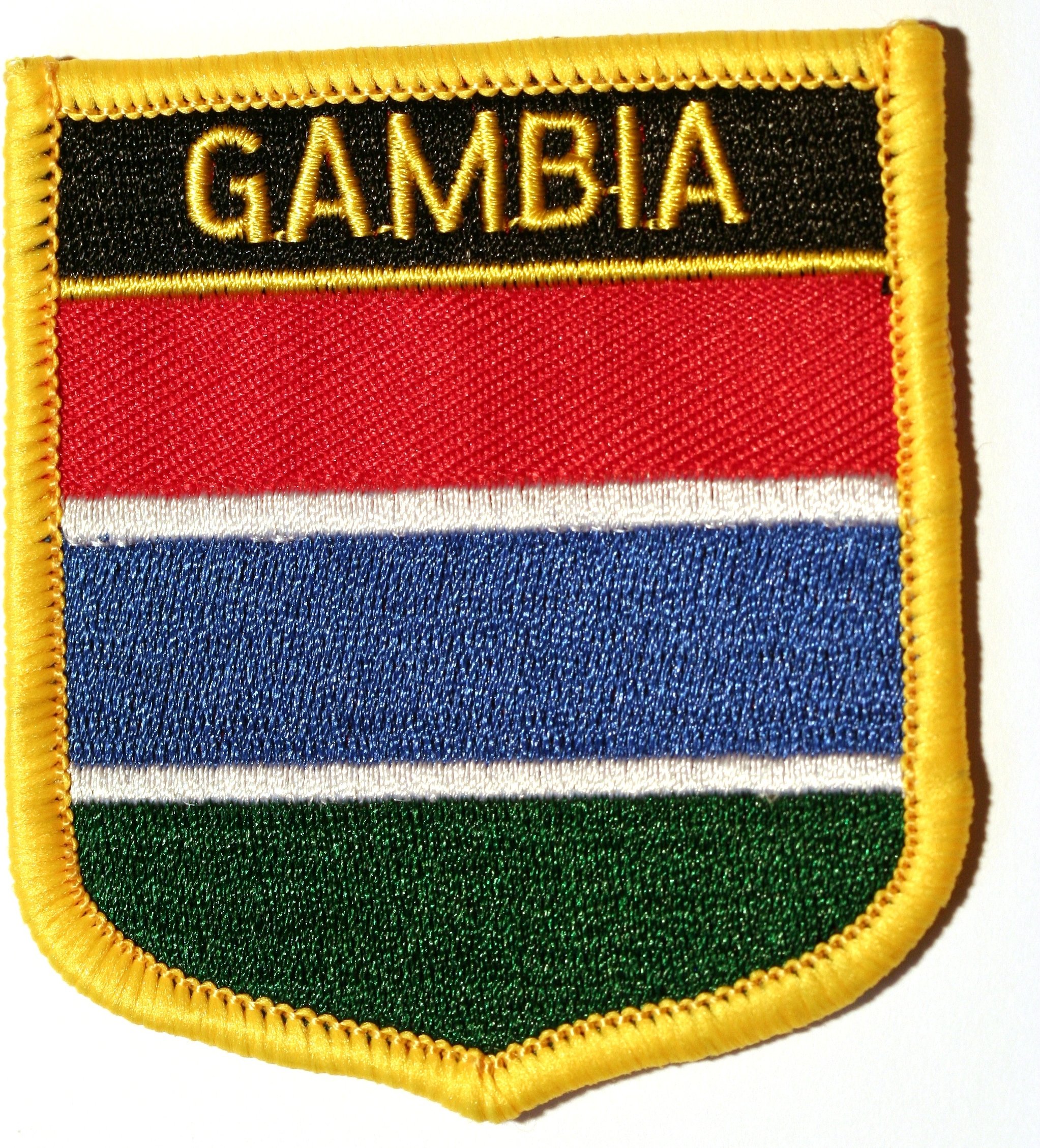 Buxton's Badges Unisex Multiple The Gambia Embroidered Shield Flag Patch