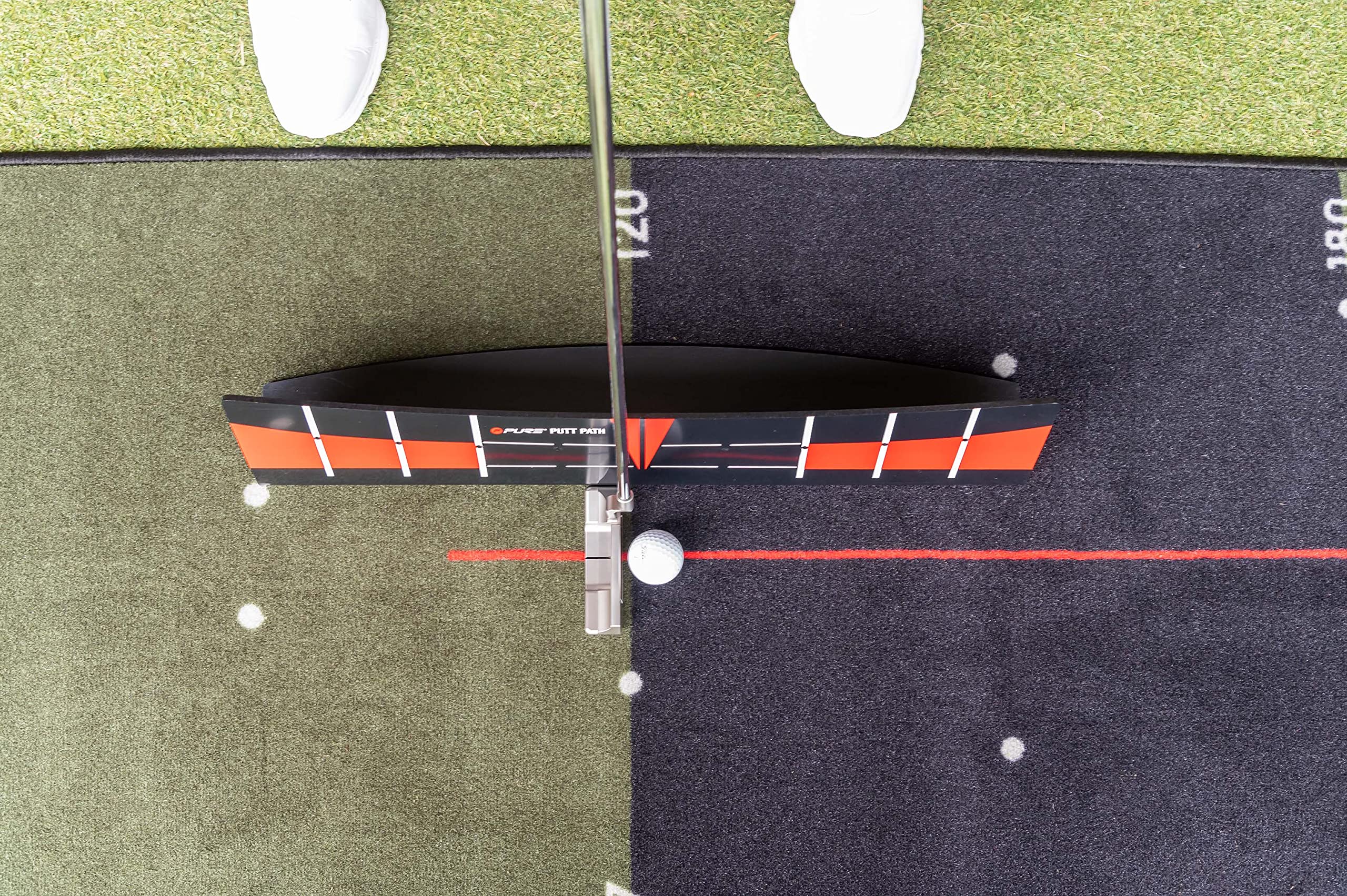 Pure2Improve P2I100360 Putt Path, Negro/Rojo, Talla única