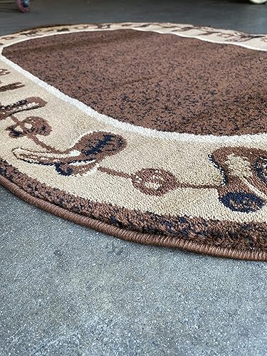 Miniatura 6 de Alfombra ovalada estilo cabaña, botas de vaquero rústicas, estilo americano, occidental, vida silvestre, cabaña, Carpet King diseño nativo 375 (3