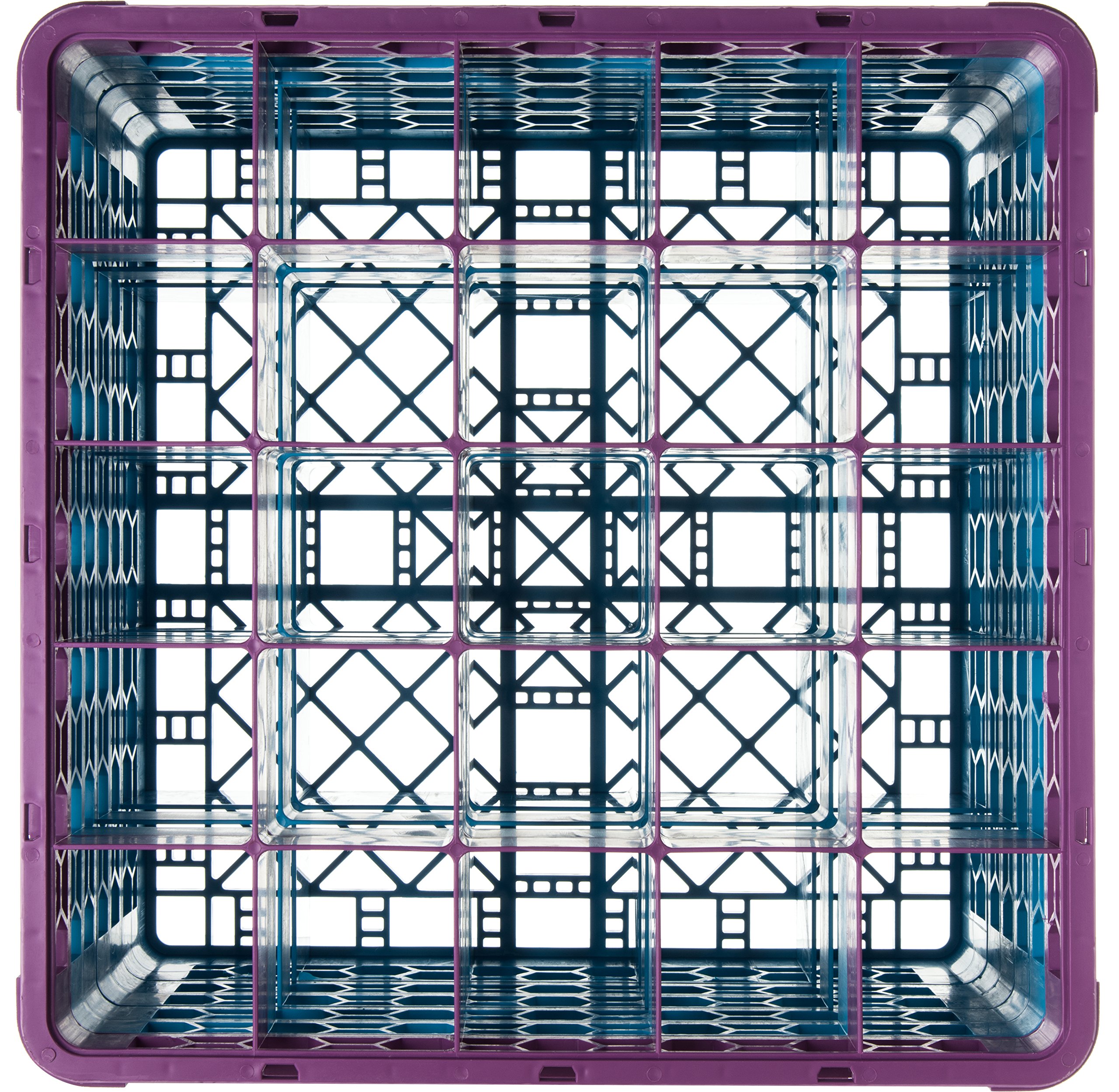 CFS RG25-5C414 OptiClean 25 Compartment Glass Rack with 5 Extenders, 11.9