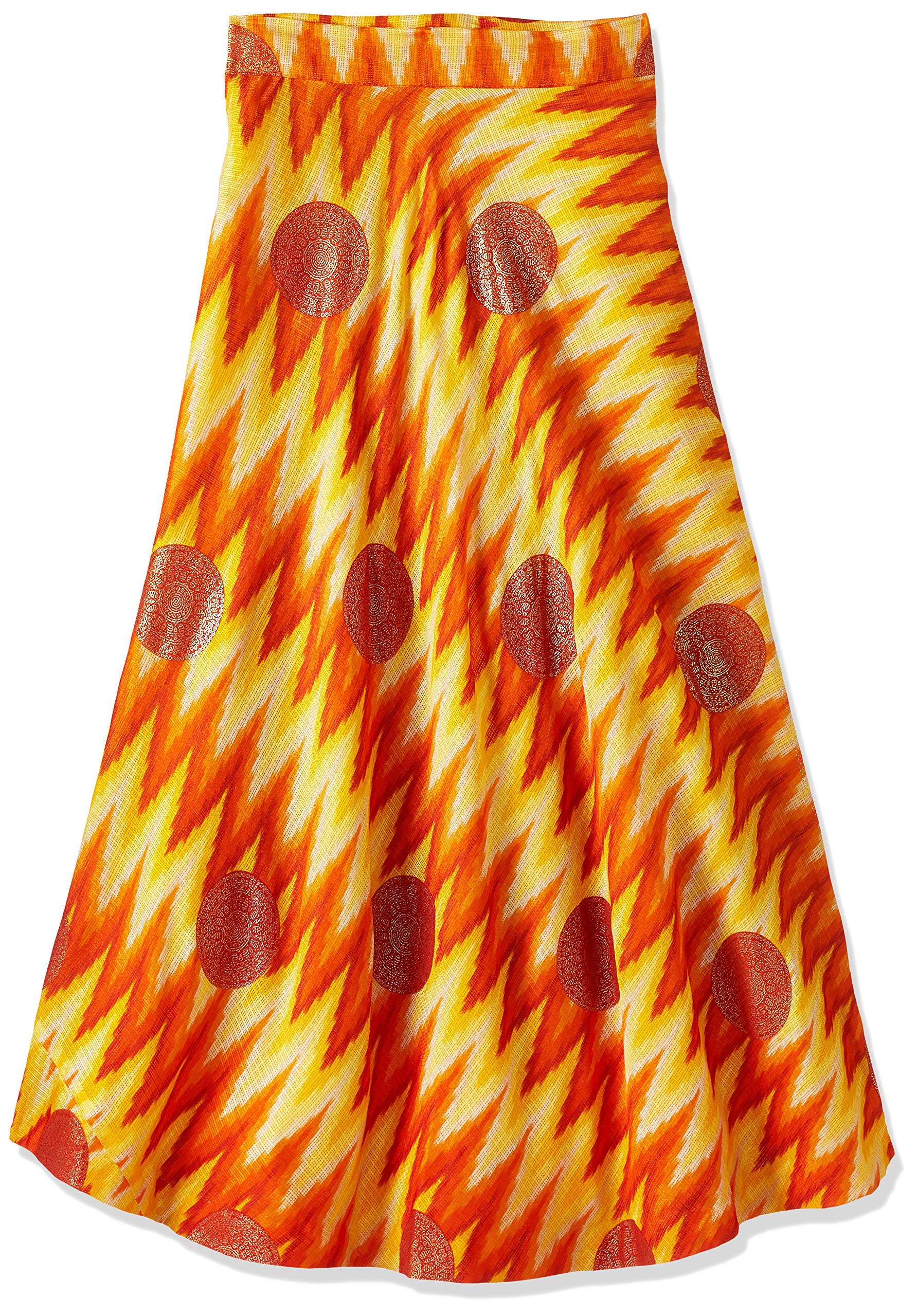 Aarika Womens Semi Kota Silk Batik Pattern with blocks Long Skirt