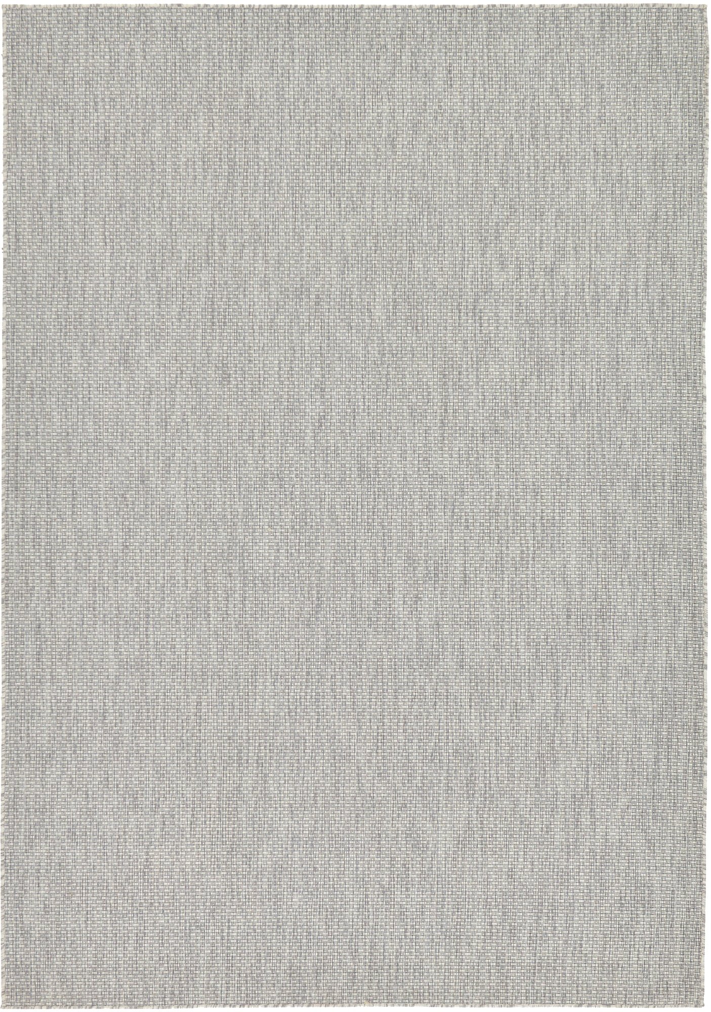 Unique Loom Collection Casual Transitional Solid Heathered Indoor/Outdoor Flatweave Area Rug (7' 1" x 10' Rectangle, Light Gray/Ivory)