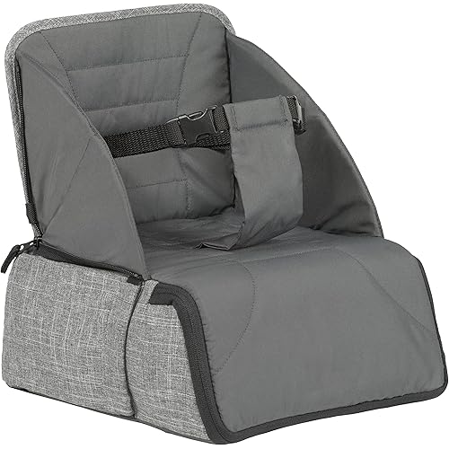 Contours Explore 2-in-1 Baby Booster Seat and Backpack Diaper Bag, Booster Seat for Dining Table, Foldable and Portable Baby Seat, Baby to Toddler Booster Chair - Gray