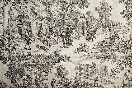 Miniatura 10 de The Curtain Shop Classic Victorian Toile - Par de paneles (68 pulgadas de ancho x 63 pulgadas de largo, color negro)