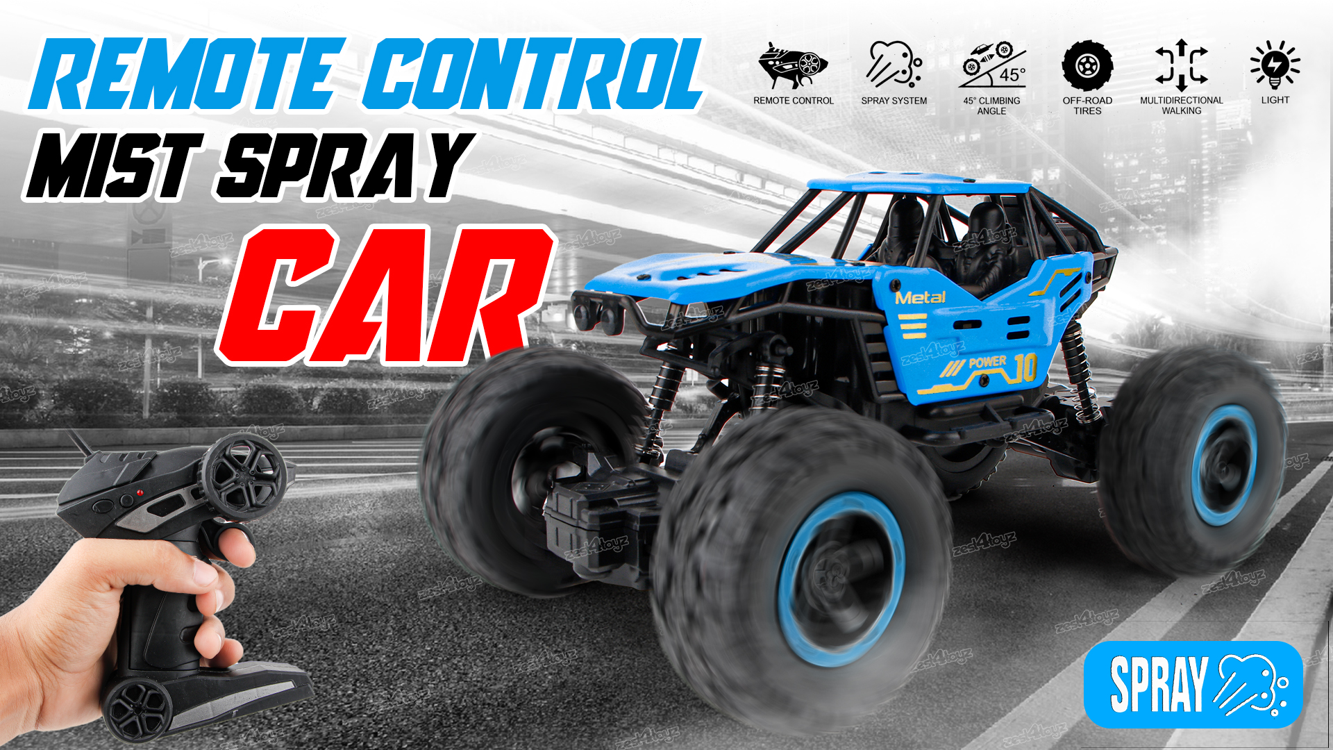 Mist Racing Remote Car Watch High Speed Remote Control Mist Spray Rock Crawler Car on Amazon Live