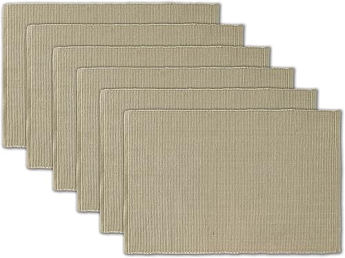 Miniatura 2 de AVKA Studio Paquete de manteles de algodón acanalado y servilletas con estampado de algodón, paquete de 6 unidades, beige óxido