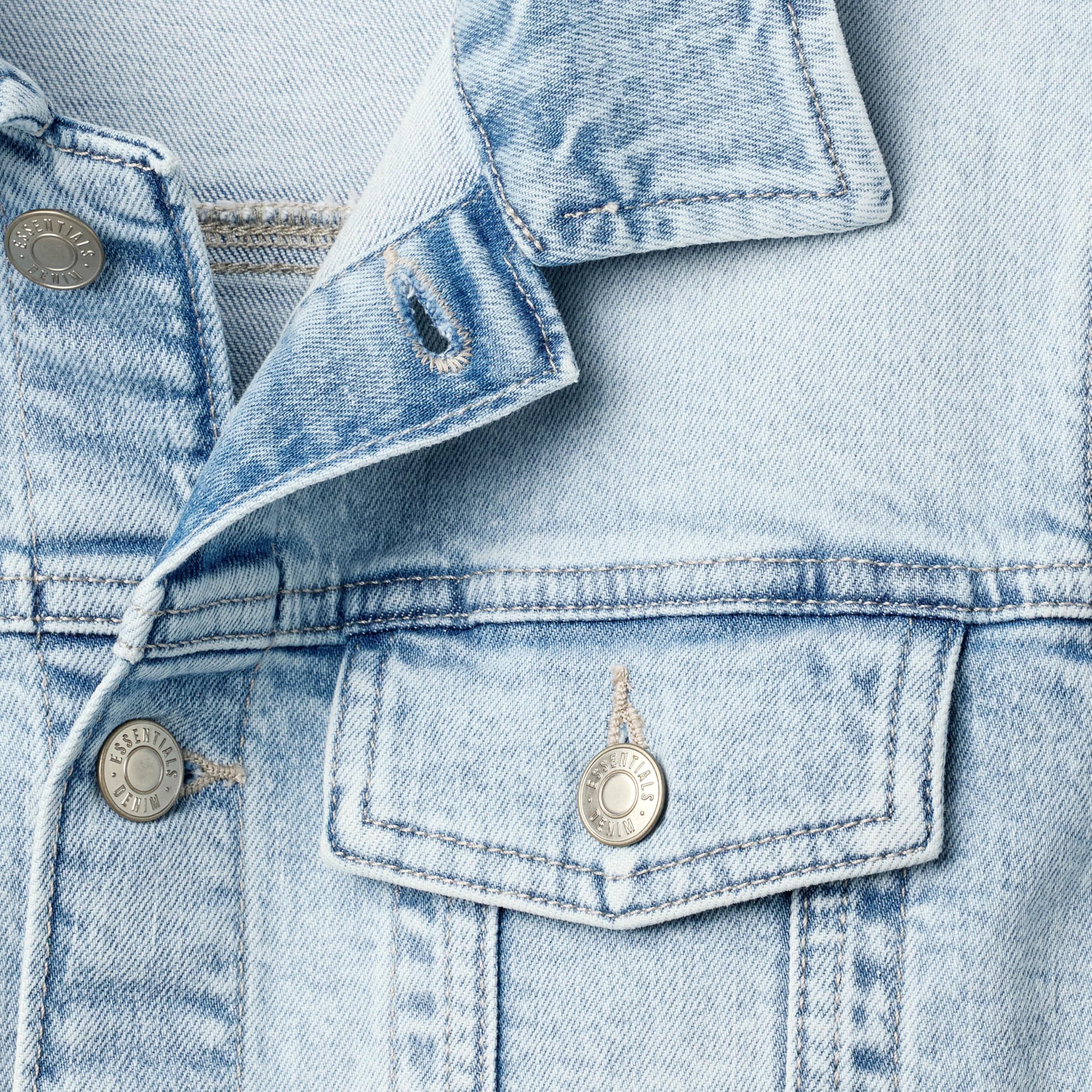 Amazon Essentials Unisex Kids' Medium Stretch Regular-Fit Denim Trucker Jacket for Boys and Girls - 4