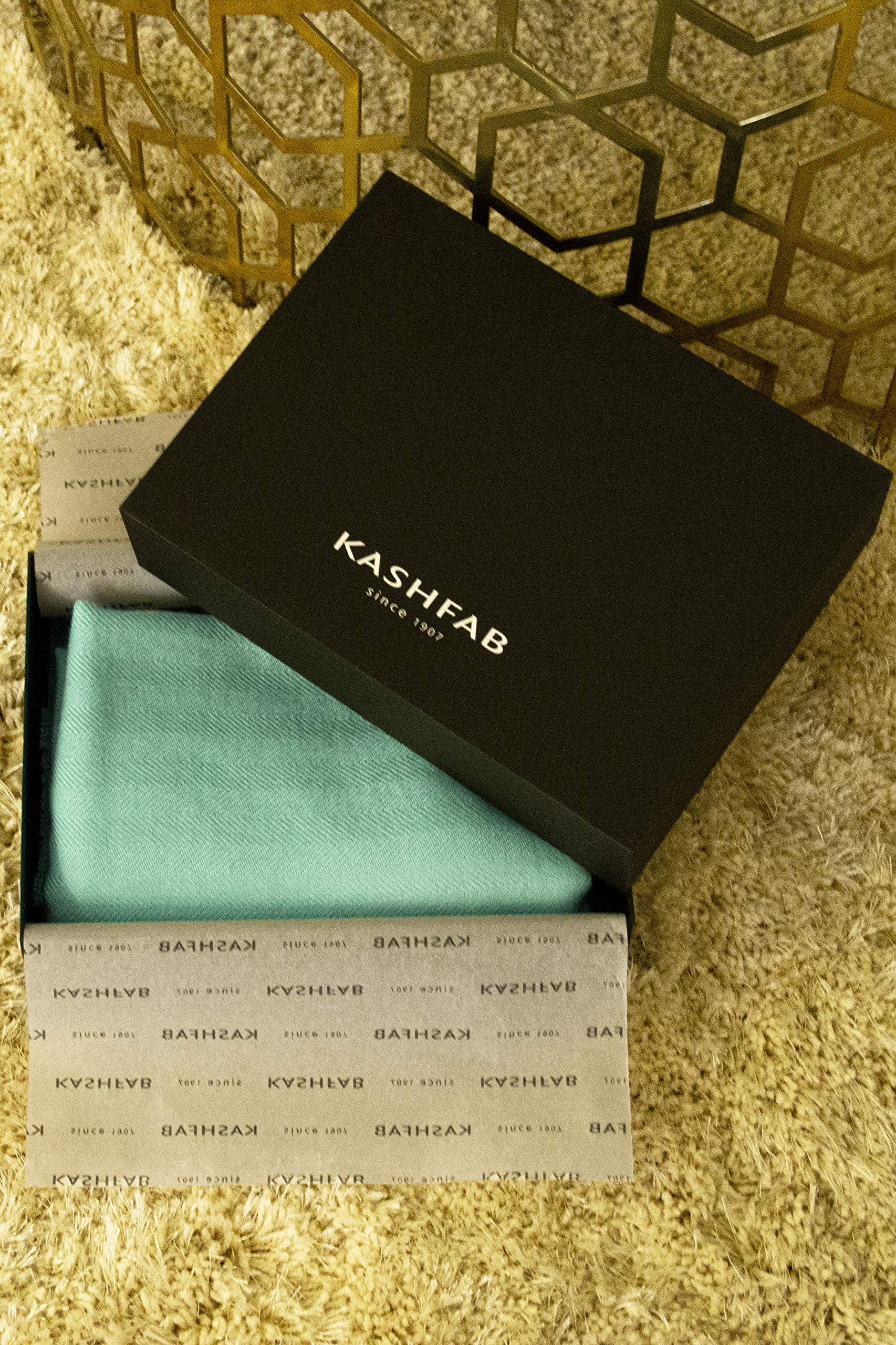 Coperta Sciarpa realizzata in Kashmir (confezione regalo) Inteligente Merino Lana Seta Cashmere Misto Plaid grande estremamente morbida Pashmina Turchese