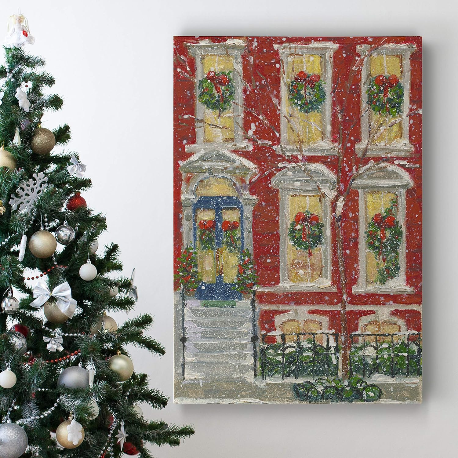Renditions Gallery Abstract Christmas Decorations for Wall Dressed for the Holidays Christmas Canvas Art Wall Paintings for Bedroom Dining Living Room Office Home Kitchen Wall Decor - 24"X36" LT18