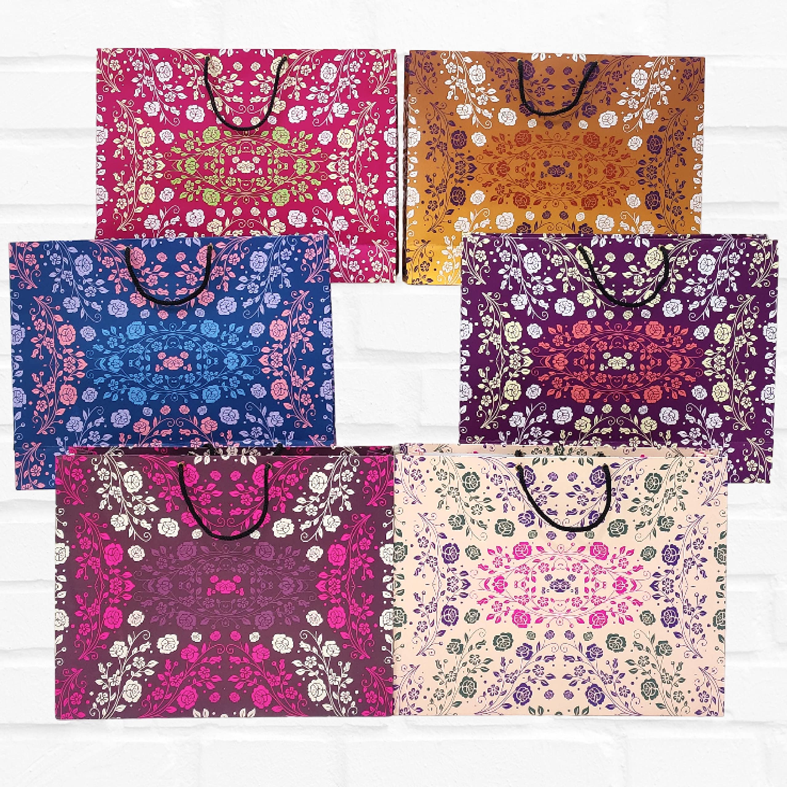 Pb PapyrusBolsys Paper Bags Floral Design Large Size Multicolor Pack of 12 (B0BWYCFM57) Amazon Price History, Amazon Price Tracker