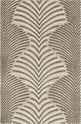 Miniatura 3 de nuLOOM Mandie Modern Zebra - Alfombra de área para interiores y exteriores, 7 x 9 pies, color beige