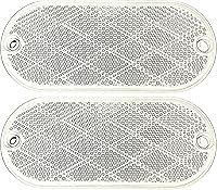 Vista 5 de Reflectores ovalados rojos/ámbares autoadhesivos o con montaje para taladrar, montaje rápido SAE 13 DOT (Rojo, 6)