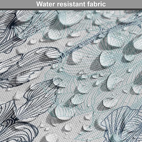 Vista 696 de Ambesonne Tela beige de The Yard, ilustración contemporánea de animales marinos en estilo retro, arte de caballito de mar de cangrejo de pulpo, tela