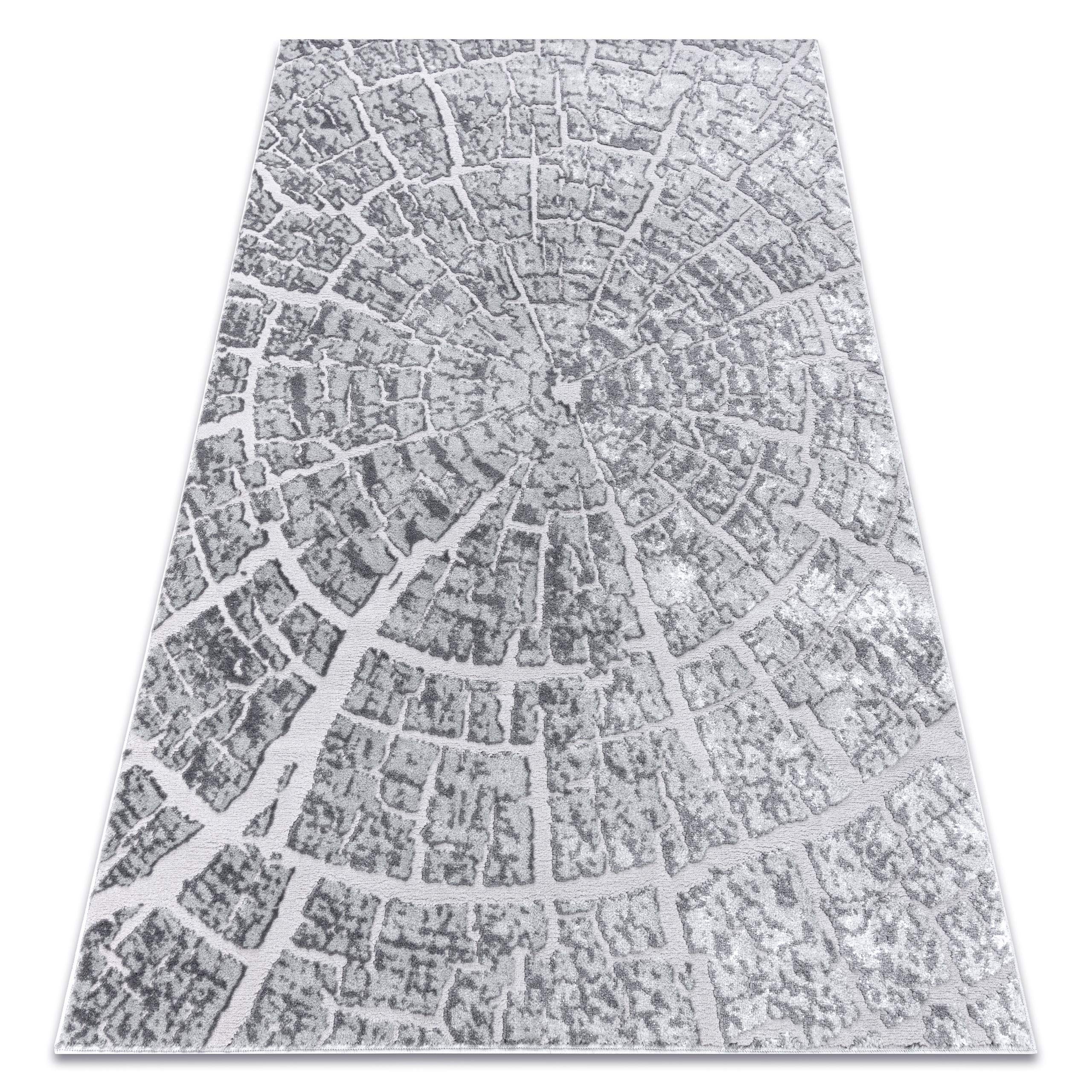 Nowoczesny dywan MEFE, elegancki dywan do salonu, sypialni, drewno - strukturalny dwa poziomy z włókniny, szary, srebrny, 240 x 330 cm