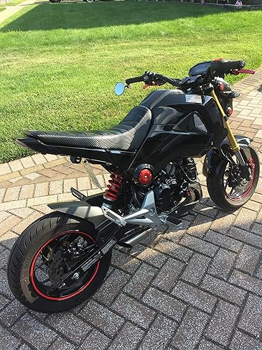 Miniatura 17 de Mokuo Luz de cabeza de fibra de carbono para motocicleta, panel lateral, soporte de señal de giro, apto para Honda Grom Msx 125 SF 2013-2016