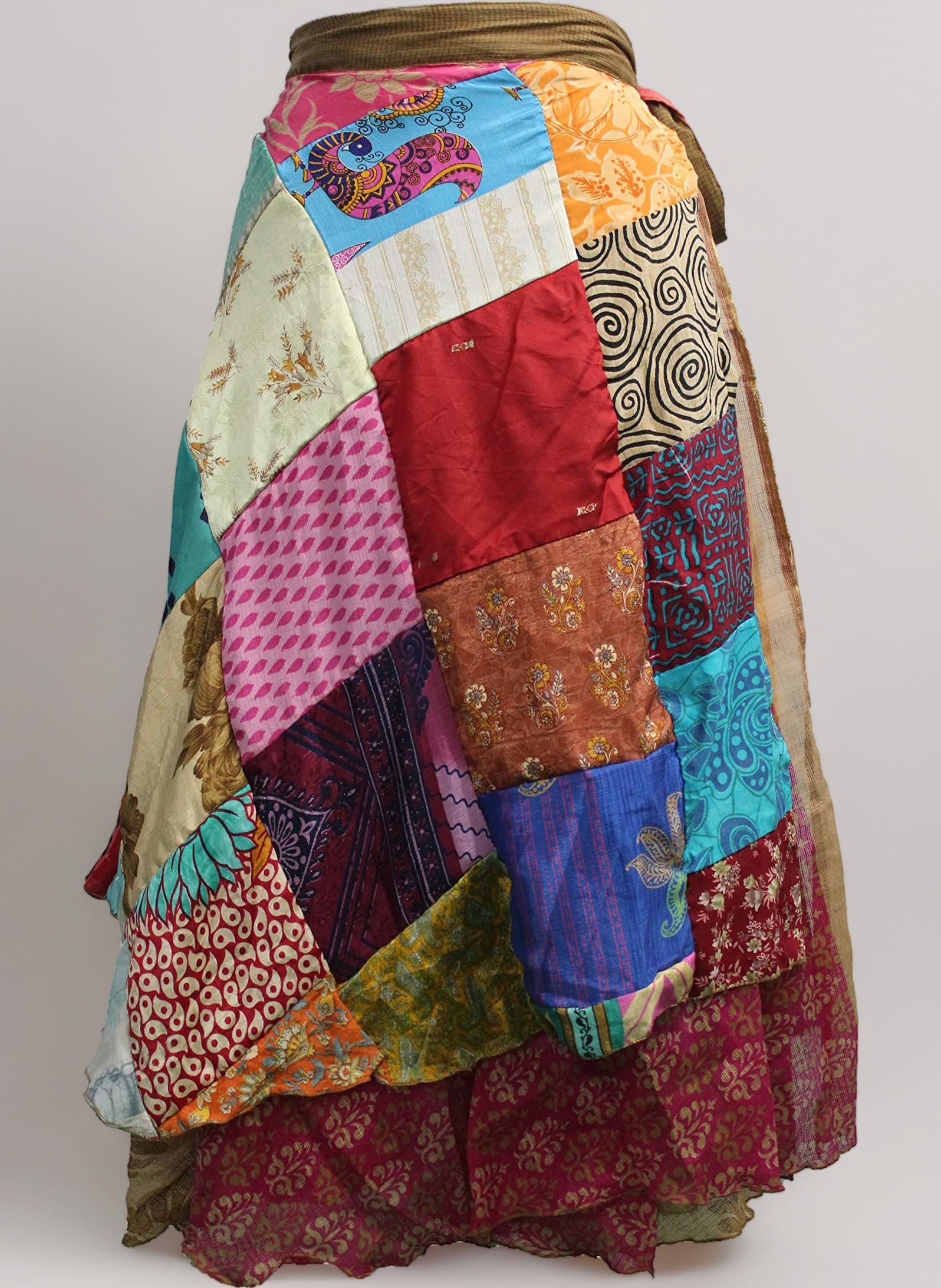 Sari Silk Vintage Patchwork Wraparound Skirt