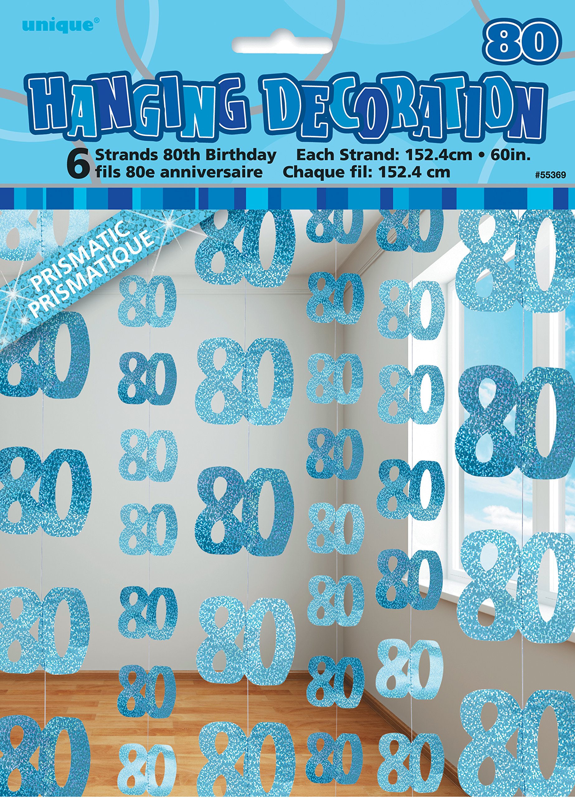 Unique Party 92068 - 9ft Foil Glitz Pink Happy 80th Birthday Banner — view 70