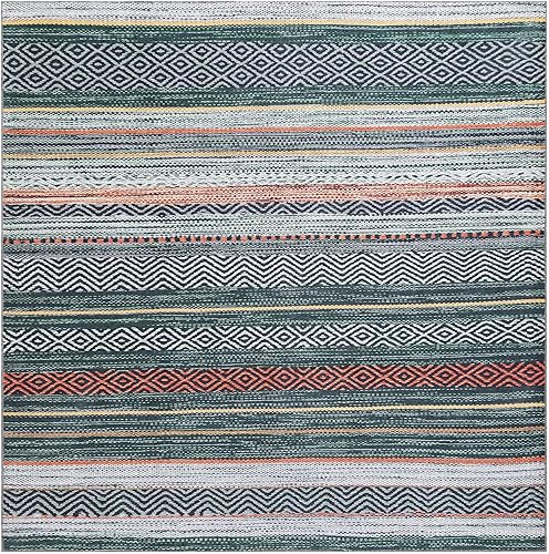 Miniatura 2 de Unique Loom Yara Collection - Alfombra Axel (7' 10" cuadrada, verdemarfil)