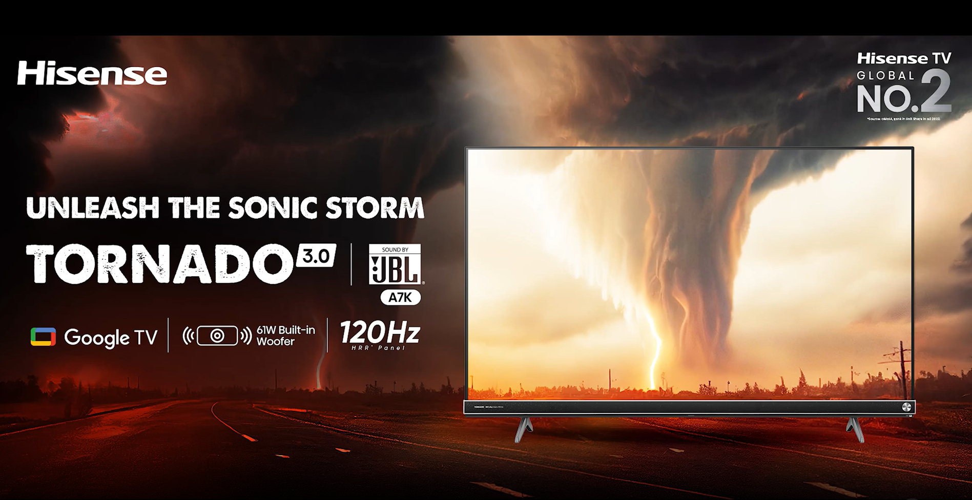 Hisense 139 cm (55 inches) Tornado 3.0 Series 4K Ultra HD Smart