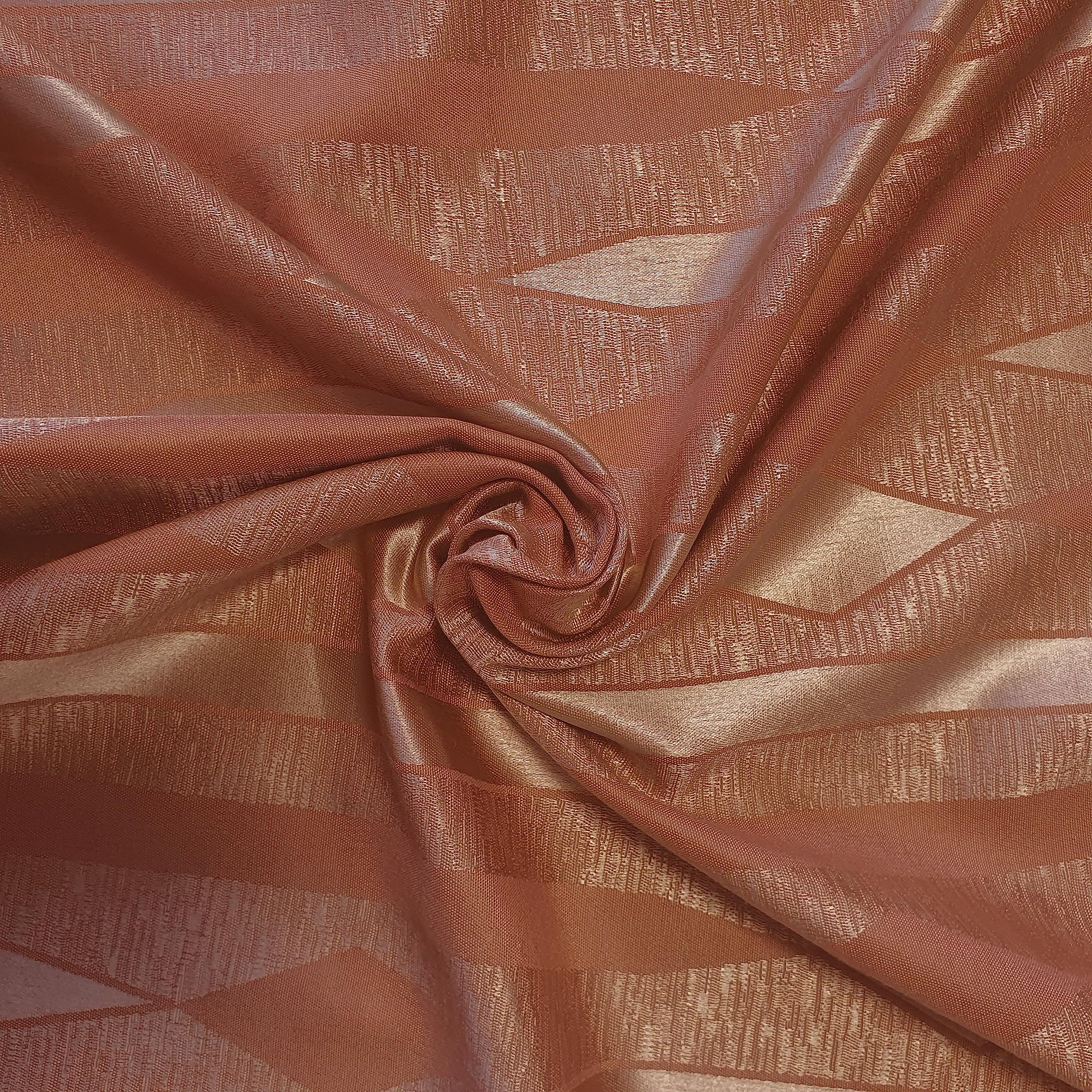 58"/150cm Wide Plain Poly Silk Satin Fabric (Available in 20+ Colours & Various Lengths) (Dusky Pink Geometric, 5 Meter) โ image 1