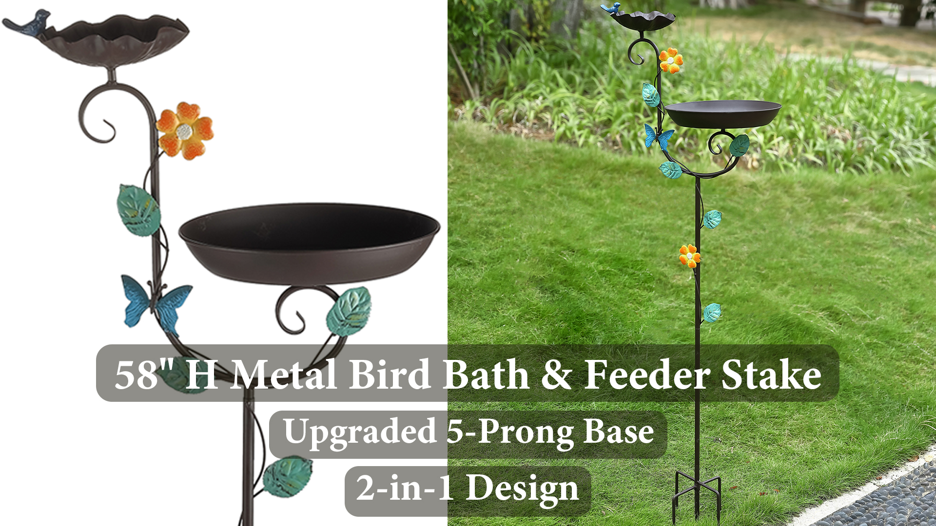 Amazon.com: Free Standing Bird Baths for Outdoors, 58
