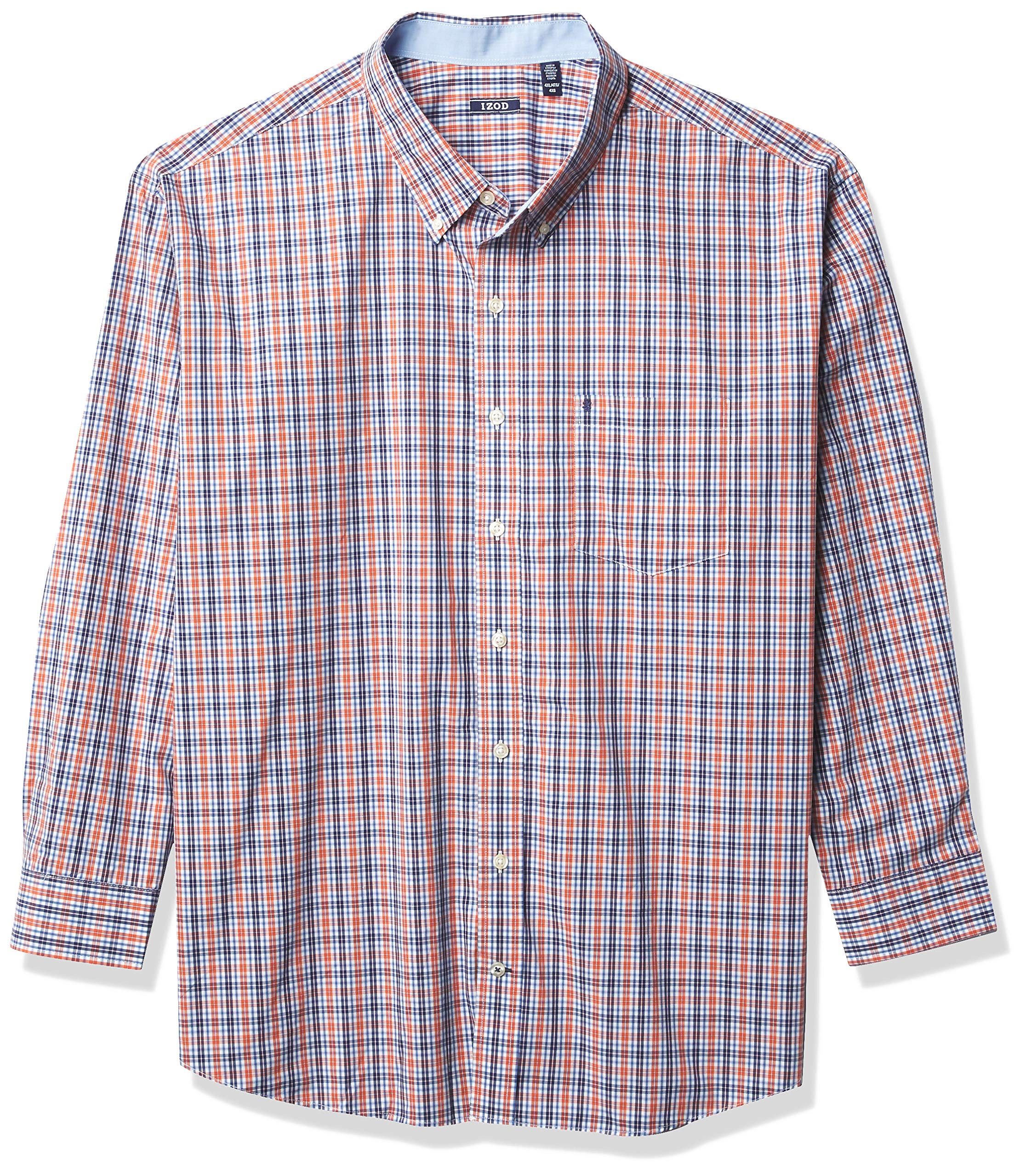 IZODMen's Big and Tall Performance Comfort Long Sleeve Plaid Button Down