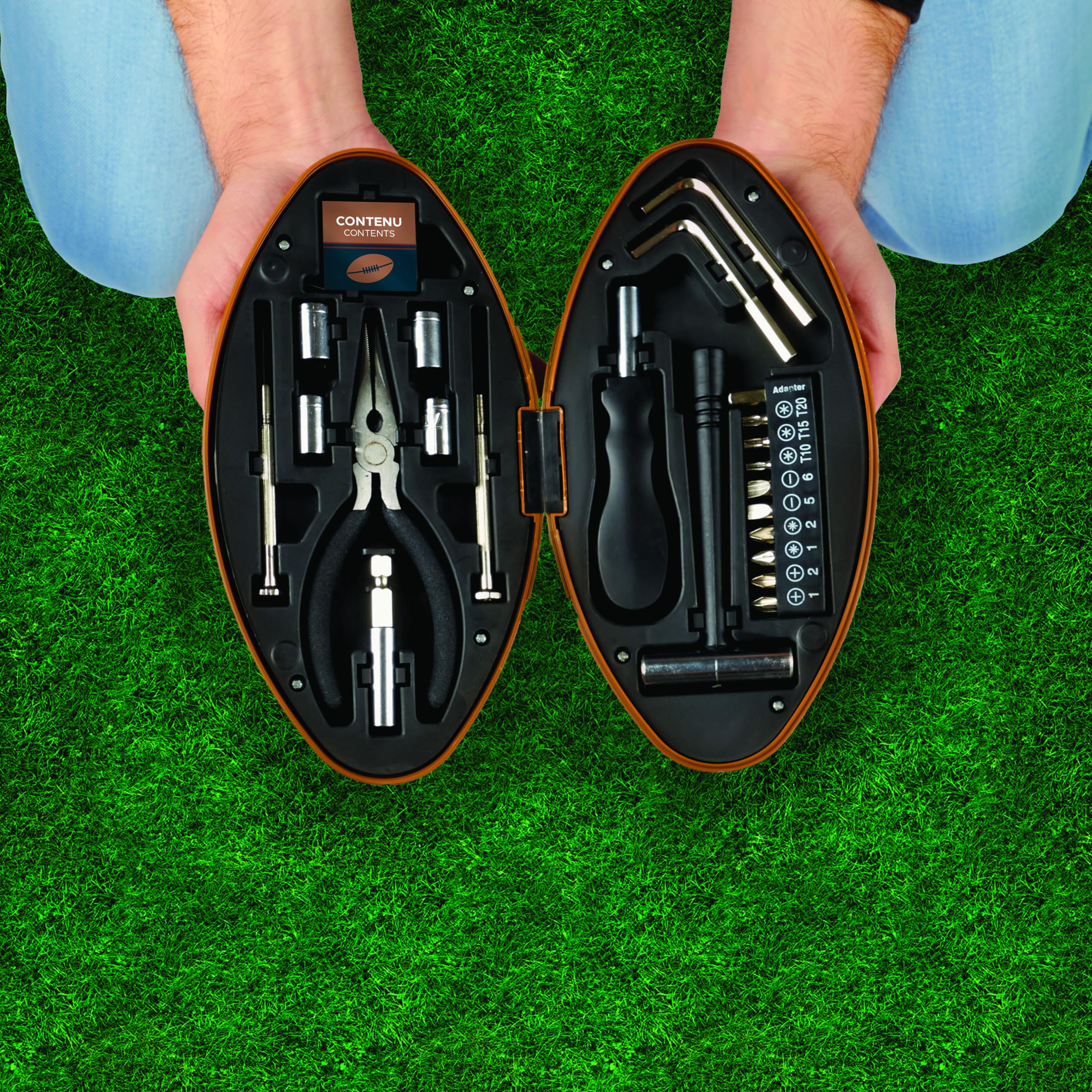 La Chaise Longue Trousse à Outils Ballon de Rugby ABS et Acier Camel | ABS et acier, mallette forme ballon de rugby, bricolage maison et jardin, cadeau supporter bricoleur