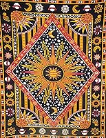 Vista 6 de ICC - Tapiz de teñido anudado de sol ardiente morado, celestial, luna, planeta, bohemio, para colgar en la pared, bohemio, hippie, hippie, tapiz