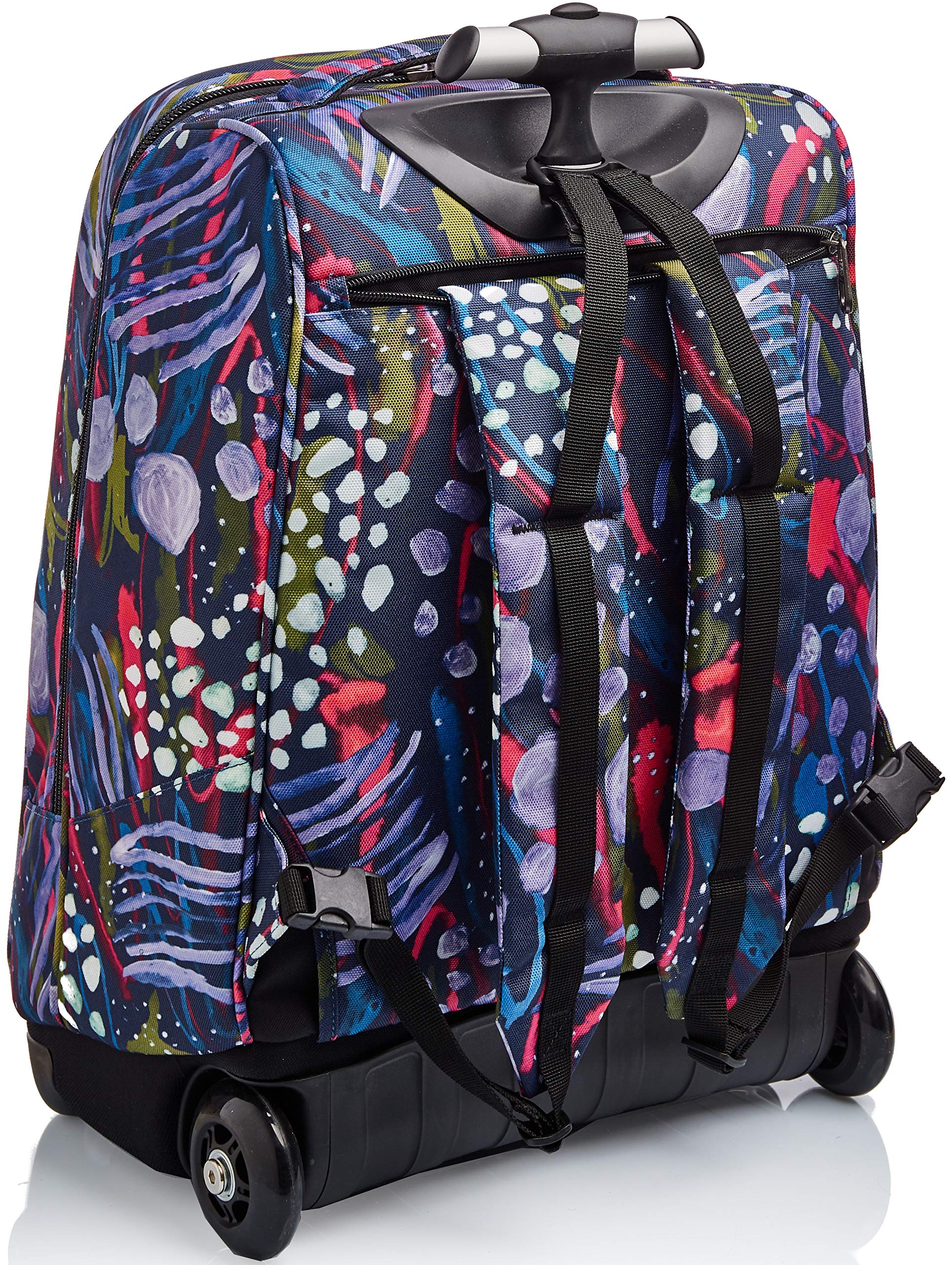 Invicta Trolley Scuola, Blu, Abstract Jungle, 2 in 1, con Spallacci Uso Zaino, Doppio Uso, Trolley e Zaini, Scuola, Viaggio, Bambine e Ragazze