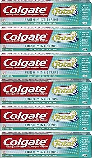 Colgate Total Fresh Mint Stripe Gel Toothpaste - 6 ounce (6 Pack)