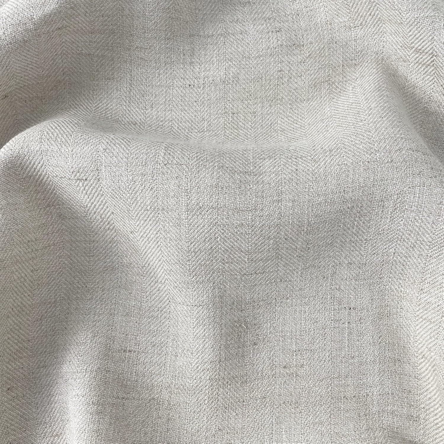 Grey Linen Melange HBT Herringbone Twill Fabric | Premium Quality Textile - Ideal for Sewing, Crafts, and Home Decor