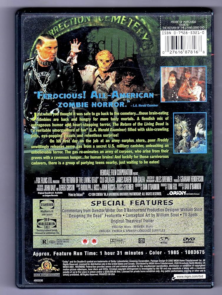 バタリアン The Return of the Living Dead DVD Amazon.co.jp: The Return of the Living Dead [Import USA Zone