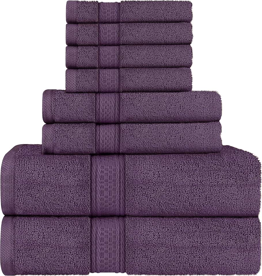 purple towels
