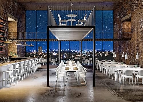 Miniatura 6 de コレクションリビング COLOS Piazza 1 Stacking Chair, Set of 2, Width 18.7 x Depth 20.1 x Height 31.1 inches (47.5 x 51 x 79 cm), Black, Made in Italy, Finished