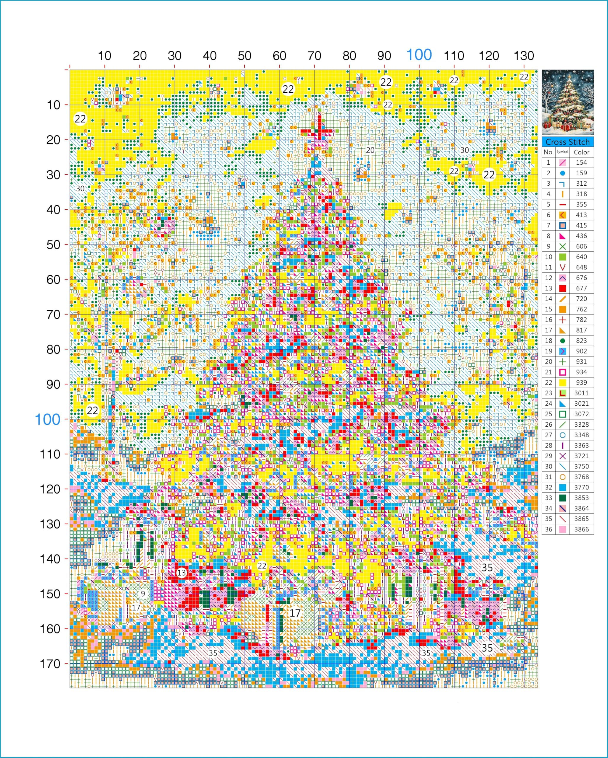 Amazon | クリスマス クロスステッチ キット、クリスマスツリー