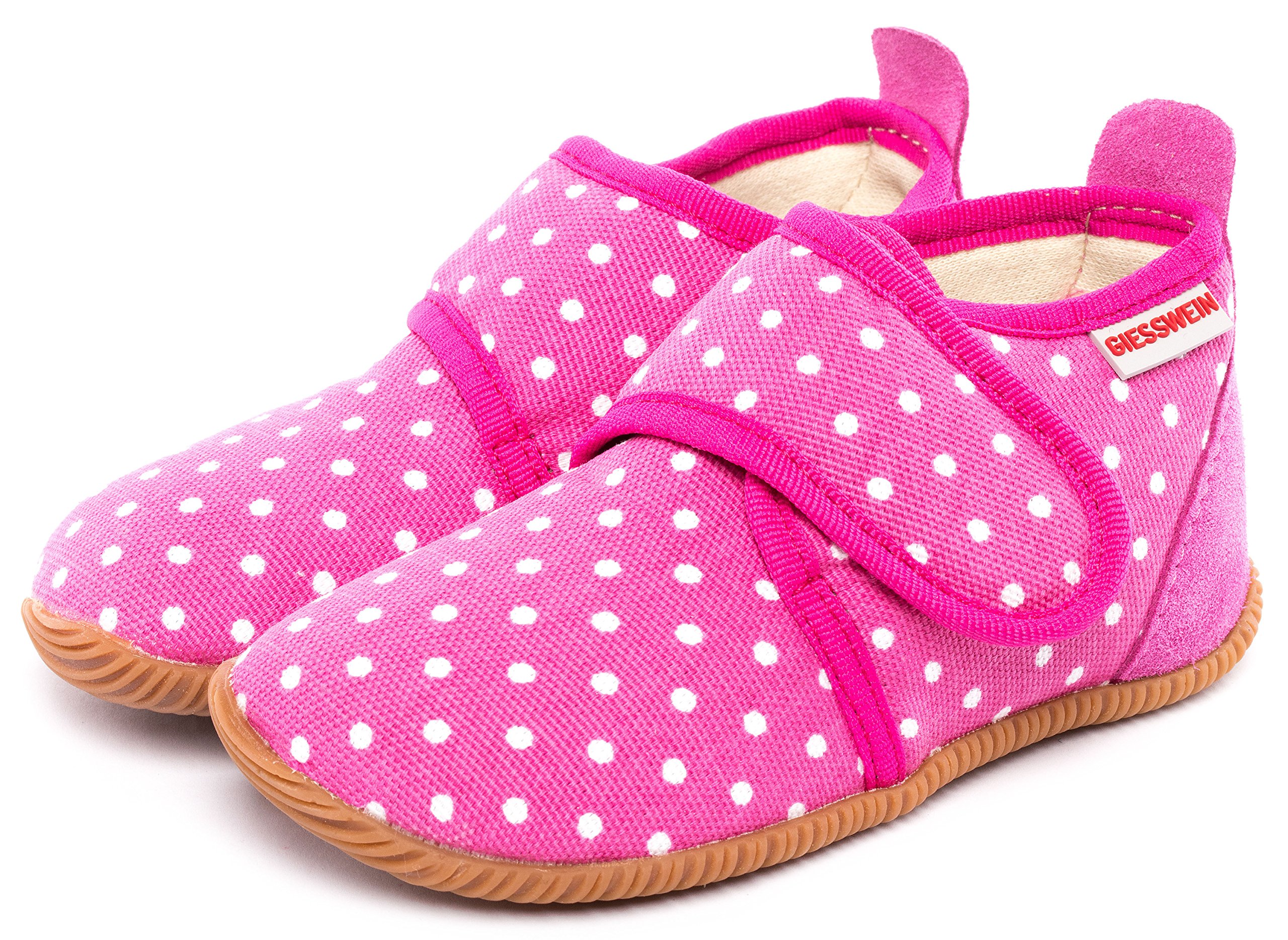 Giesswein Pantofola - Scarpine baby antiscivolo | Scarpe primi passi e per l'asilo per bambine – pantofole con chiusura a strappo, morbide e sicure