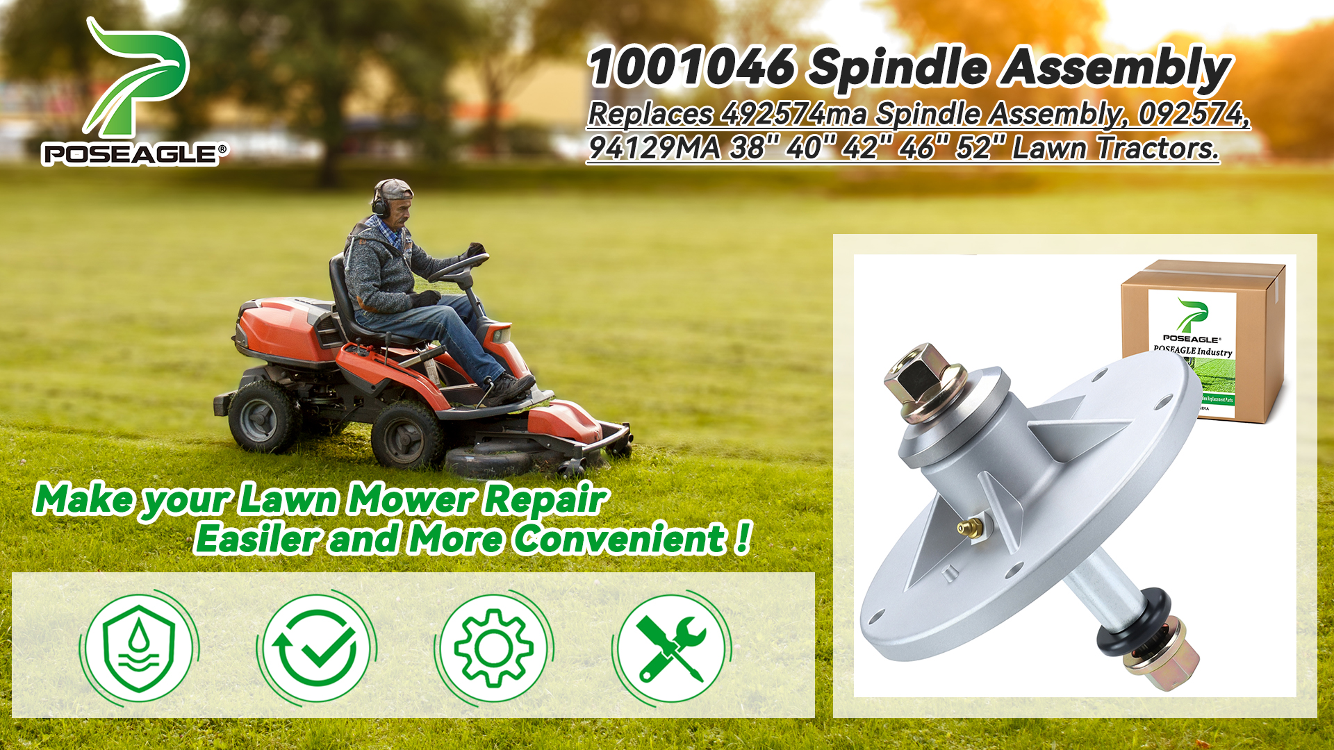 Amazon.com : POSEAGLE 1001046 Spindle Assembly Replaces Murray