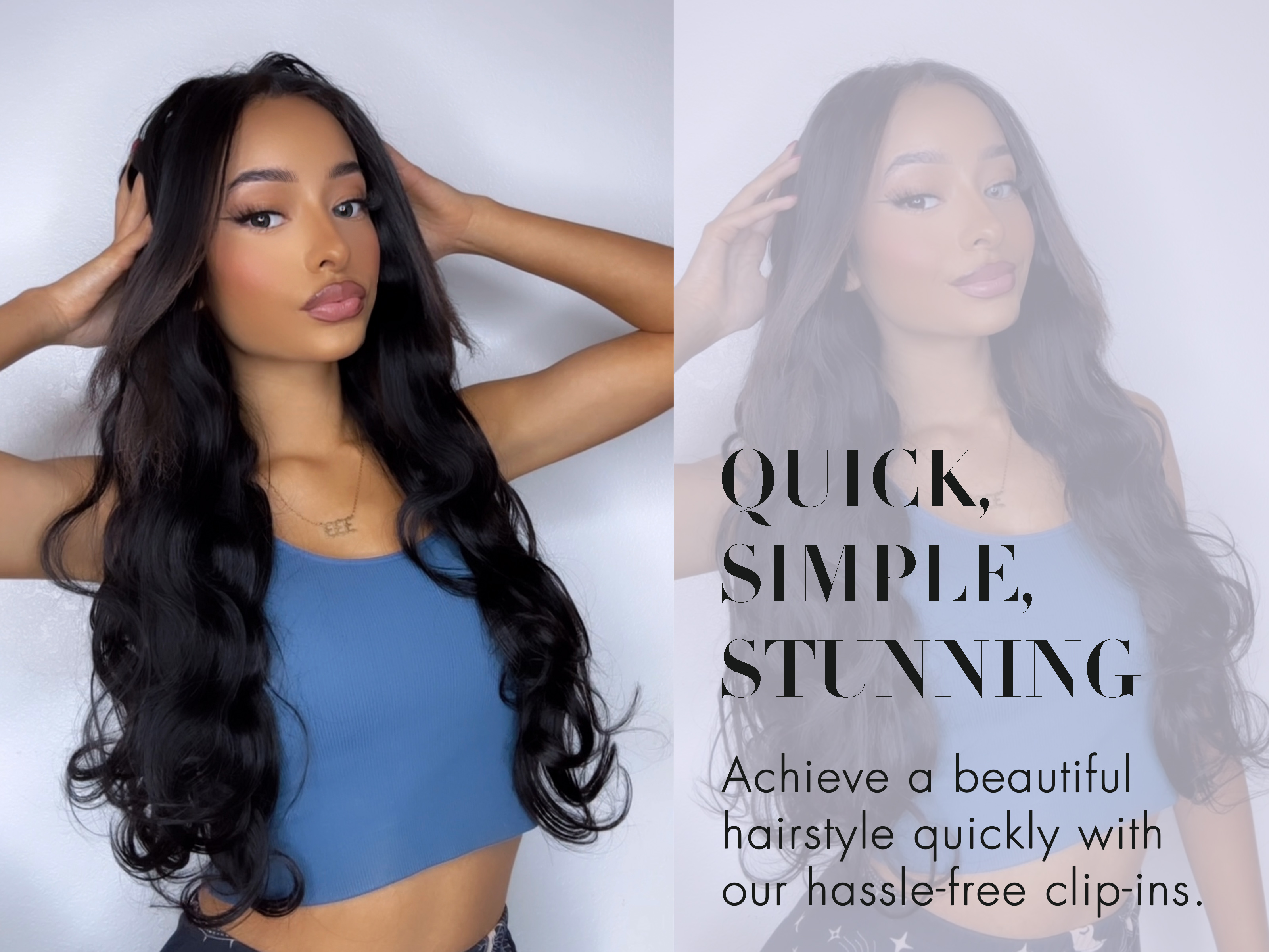 Amazon.com : LUVME Hair Extensions Natural Black 24 Inch  display picture 2