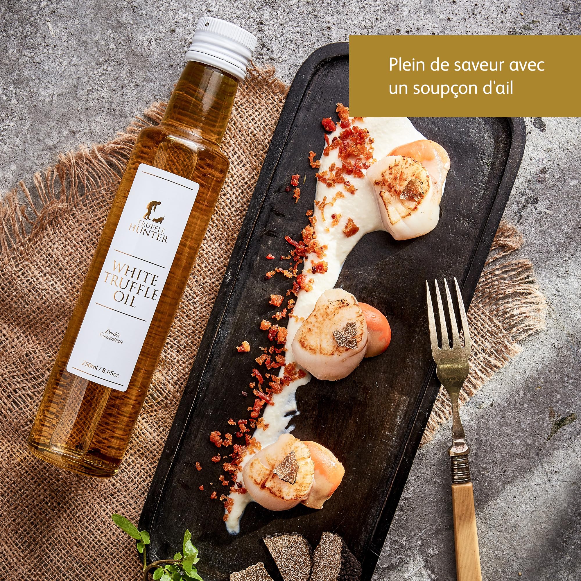 TruffleHunter - Huile de Truffe Blanche - Huile d'Olive Extra Vierge pour Cuisine et Assaisonnement - 250 ml