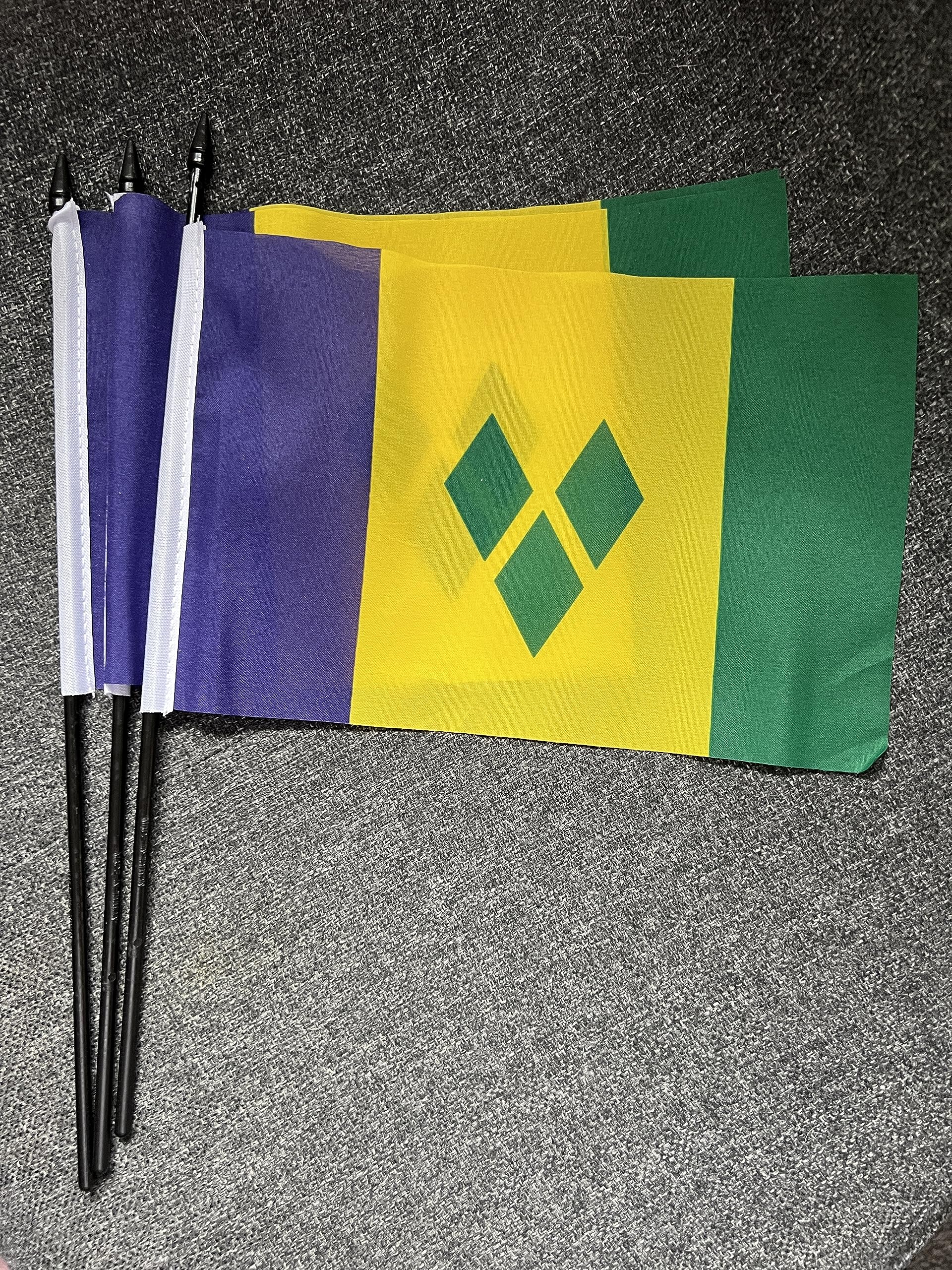 ST VINCENT AND THE GRENADINES Flag Pack of 3 medium hand waving FLAGS 22cm x15cm