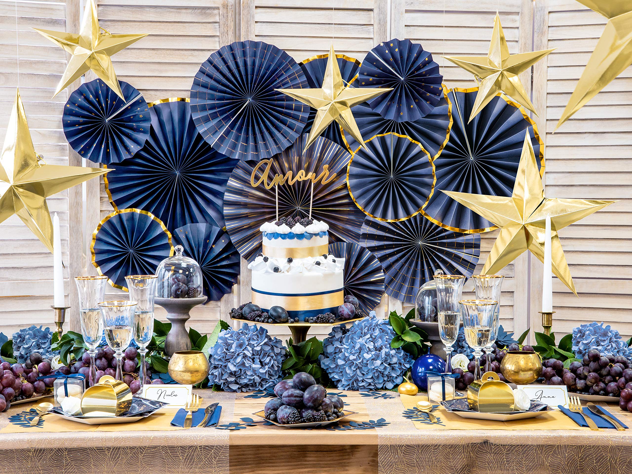 PartyDeco, Candele Galleggianti, per Matrimonio, Cerimonie, 50 unità, Oro