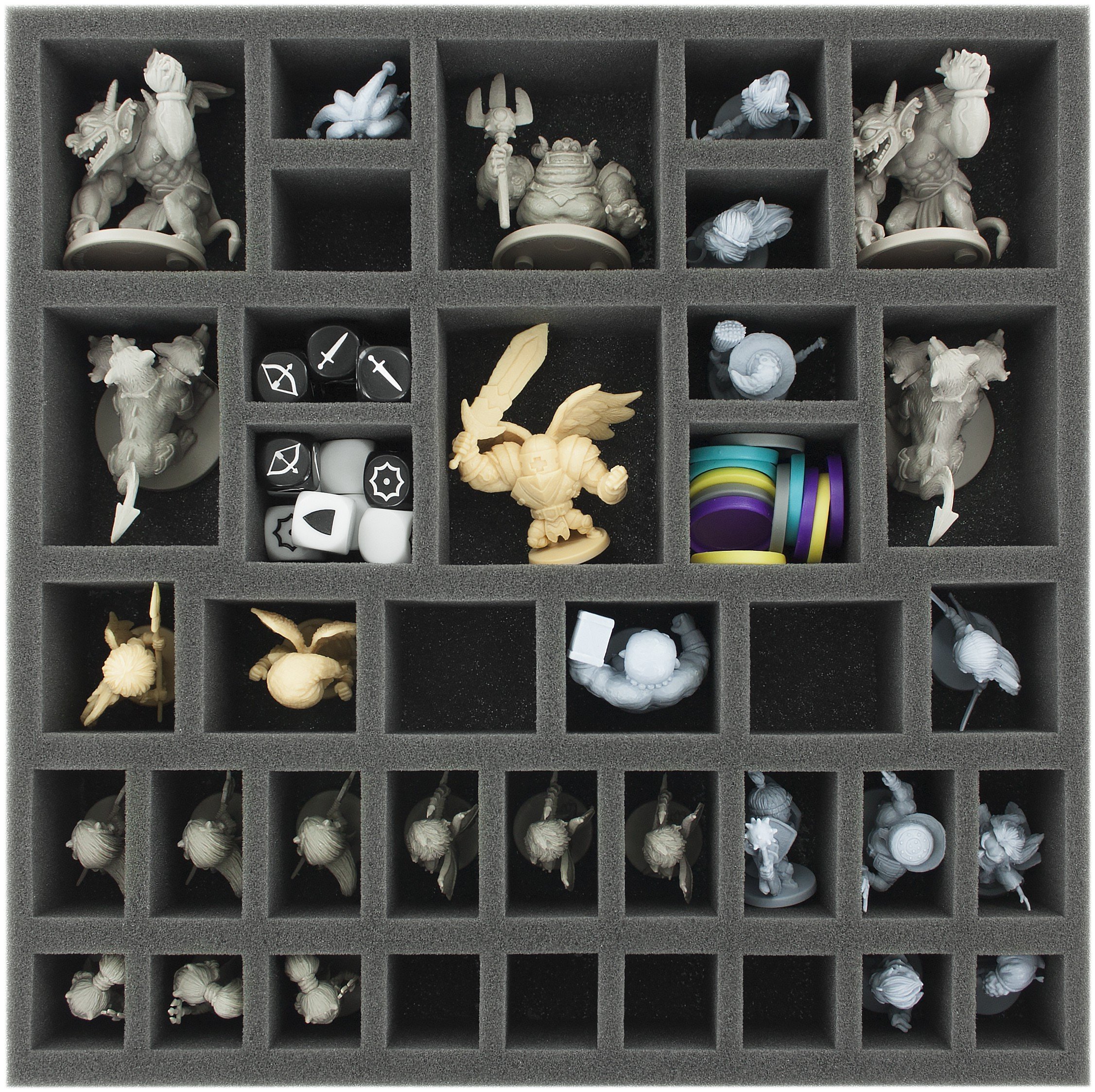 Feldherr Schaumstoff-Set kompatibel mit Arcadia Quest: Inferno Grundkasten ohne Spielplanteile