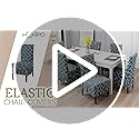 Image of HOKIPO Dining Chair Protector Cover Set Of 2 Elastic Slip Frill Covers (Ar-4091-D2*2, Beige)