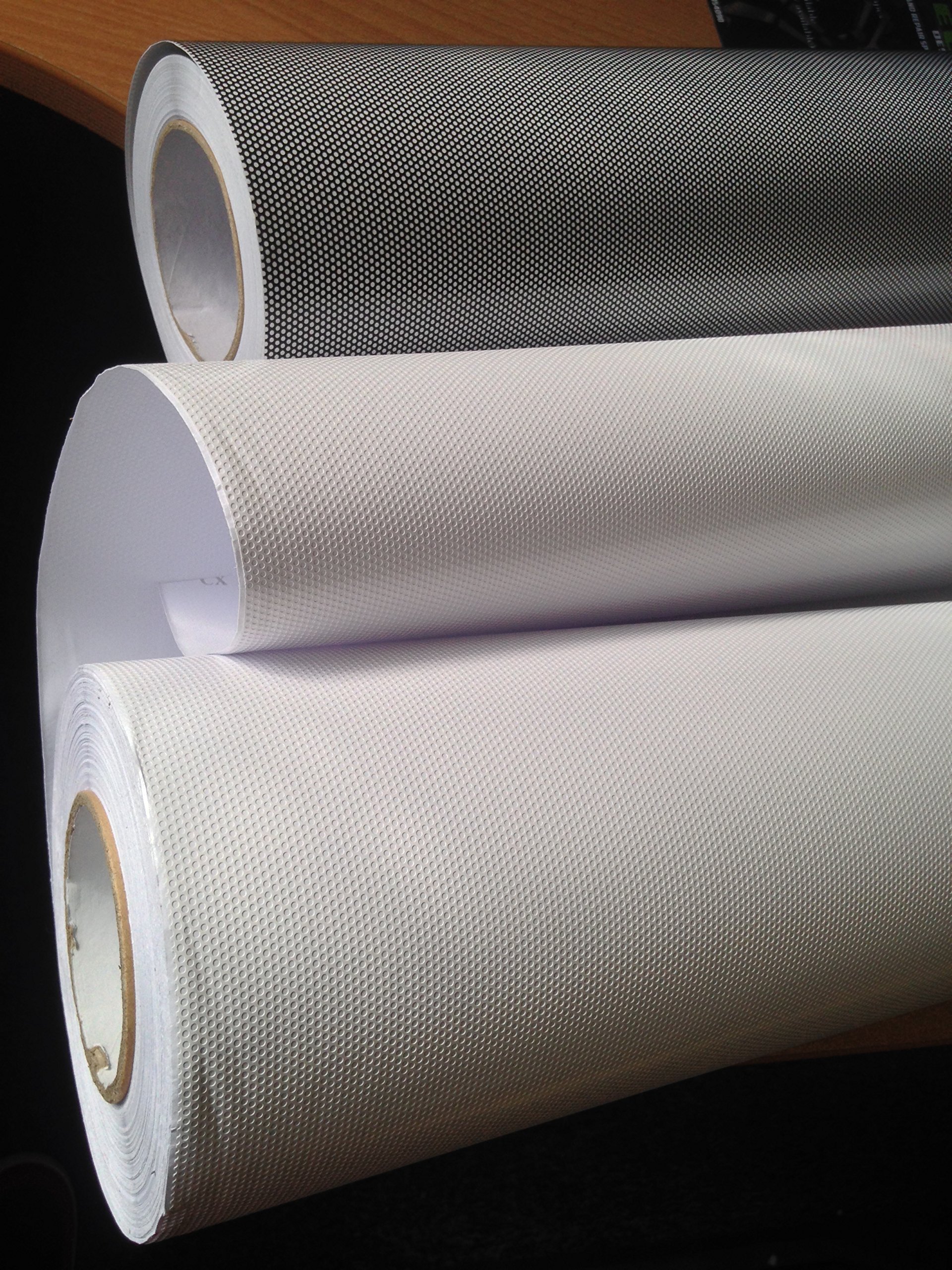 White Headlight Car Tinting Perforated Mesh Film Like Fly-Eyes 2M x 1.50M