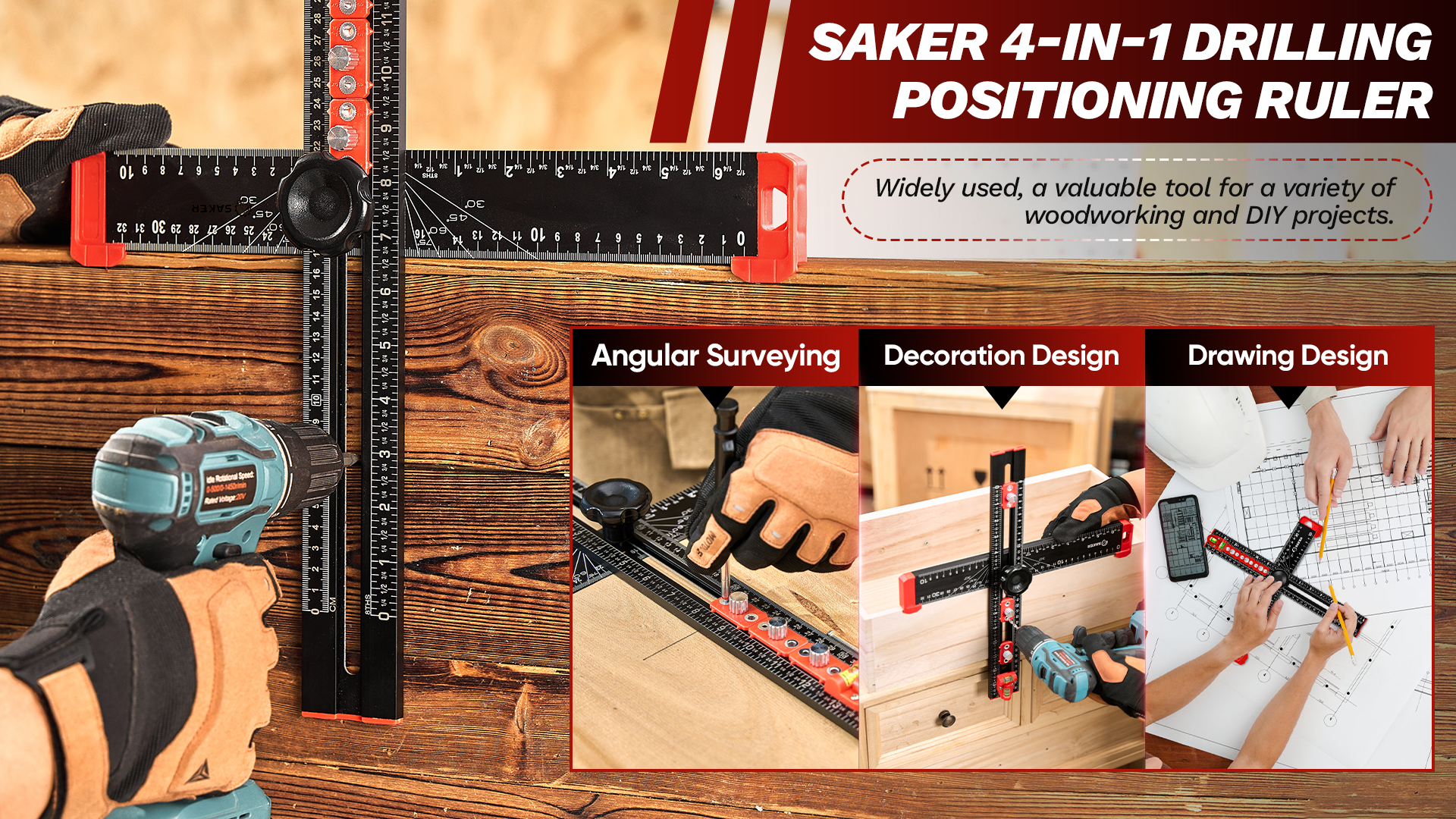Watch Saker Drilling positioning Ruler﹙black﹚ on Amazon Live