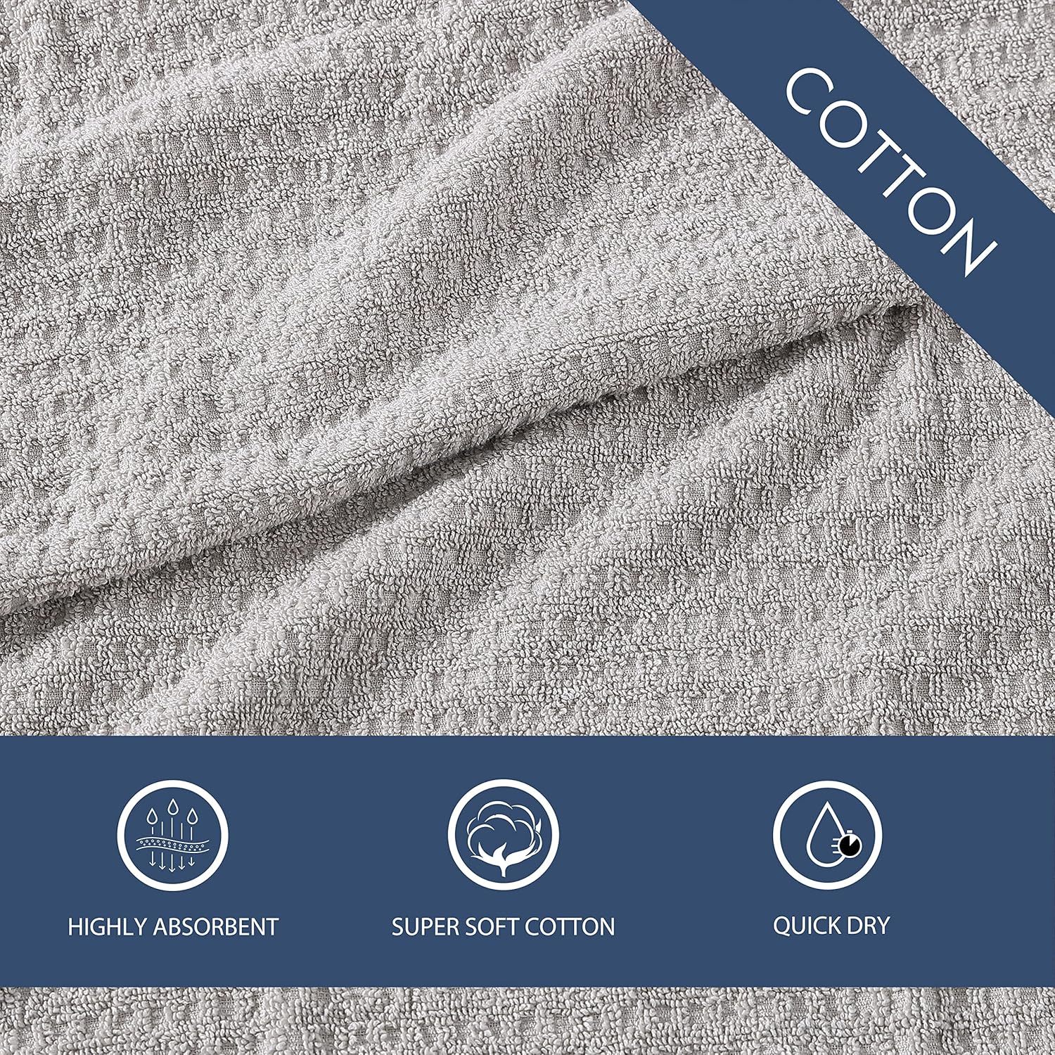 Tommy Bahama - Washcloths, Soft & Absorbent Cotton Towels, Low Linting & Fade Resistant, Oeko-Tex Certified (Northern Pacific Grey, 12 Piece) - Image 4