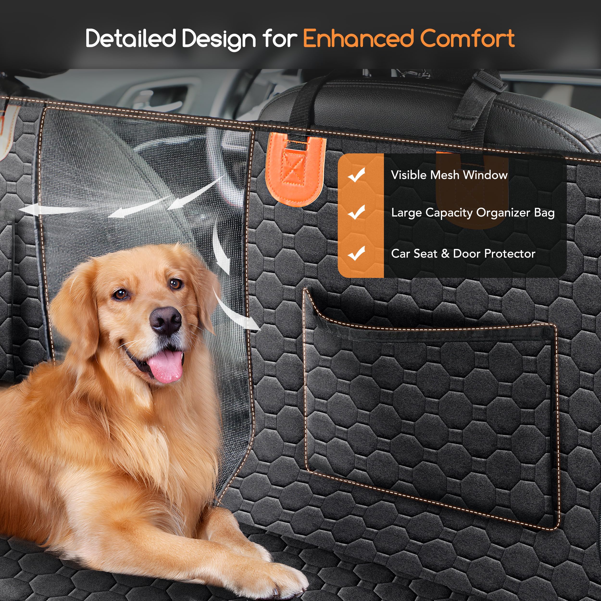 Hard Bottom Extender Car Seat Cover For Dogs - XL