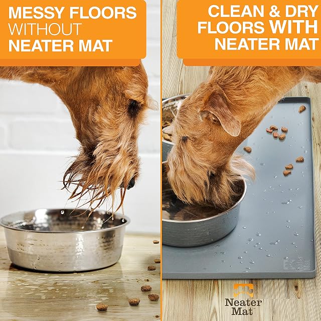 Foto 5 de 8 de Neater Pet Brands Neater Mat - Tapete de Silicona Impermeable para Cuencos para Mascotas, Protege los Suelos…