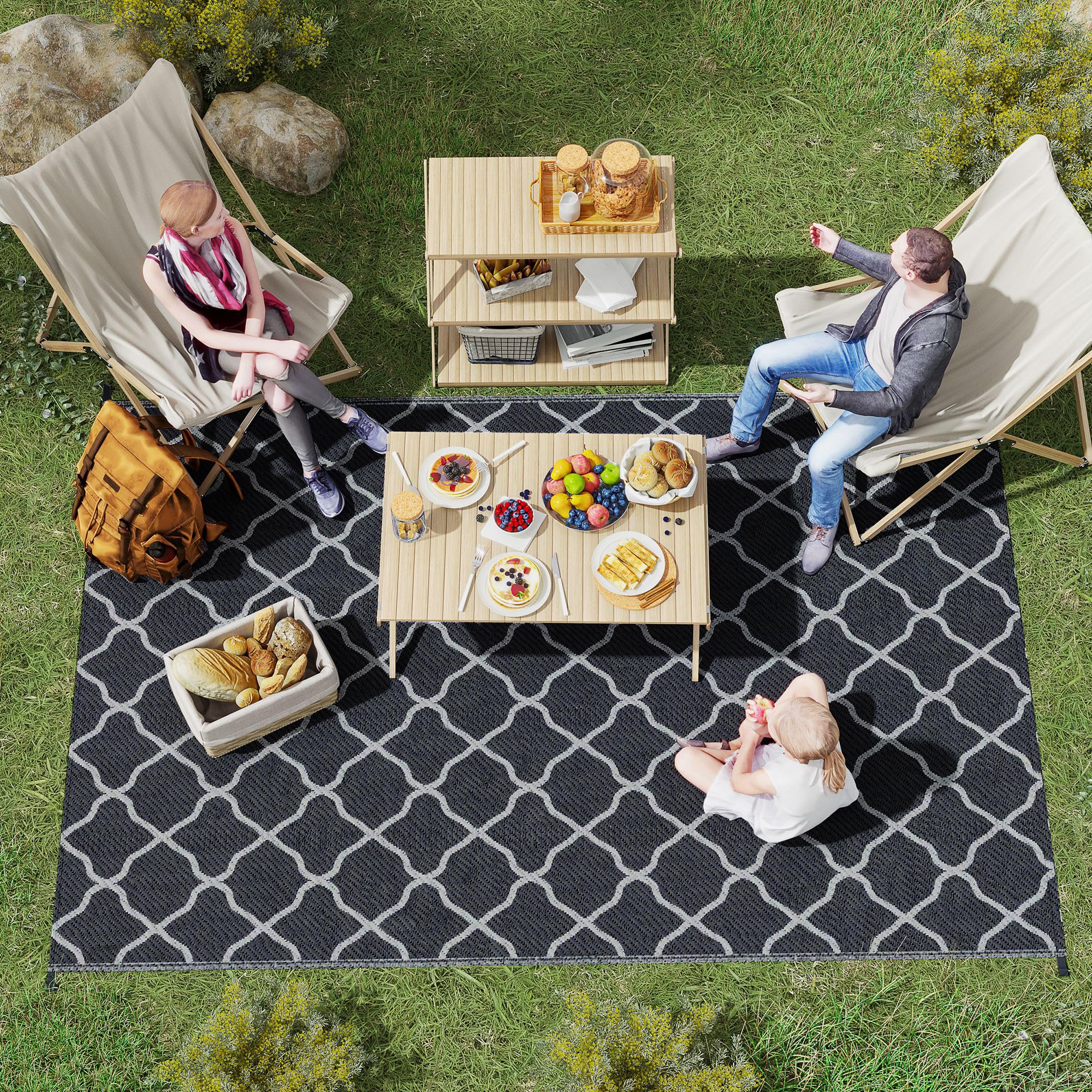 Outsunny Wendeteppich mit Tragetasche, 182x274cm, schwarz