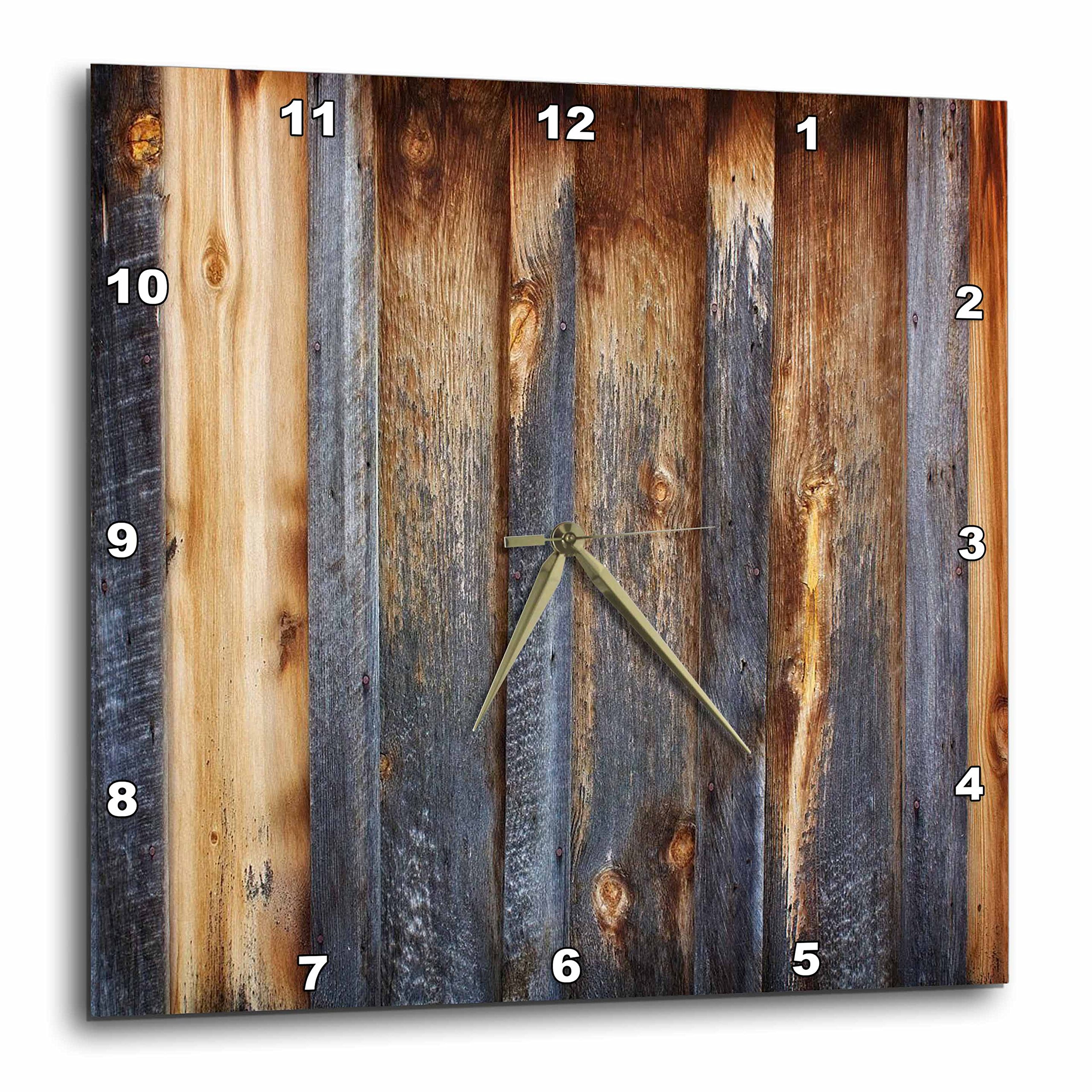 3dRose DPP 124675 _ 3 marrón – Figura Madera Look Reloj de Pared, 15 x 15 "